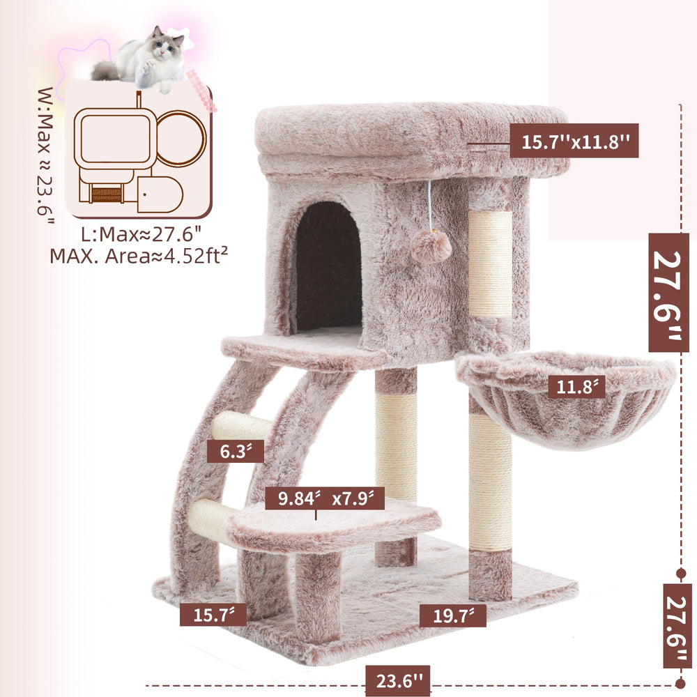 Heybly cat tree tower three sisal posts satisfy claws