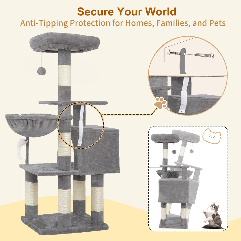 Heybly cat tree two jumping platforms expand climbable space