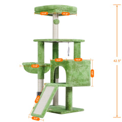 Heybly cat tree two jumping platforms support climbing for kittens and seniors.