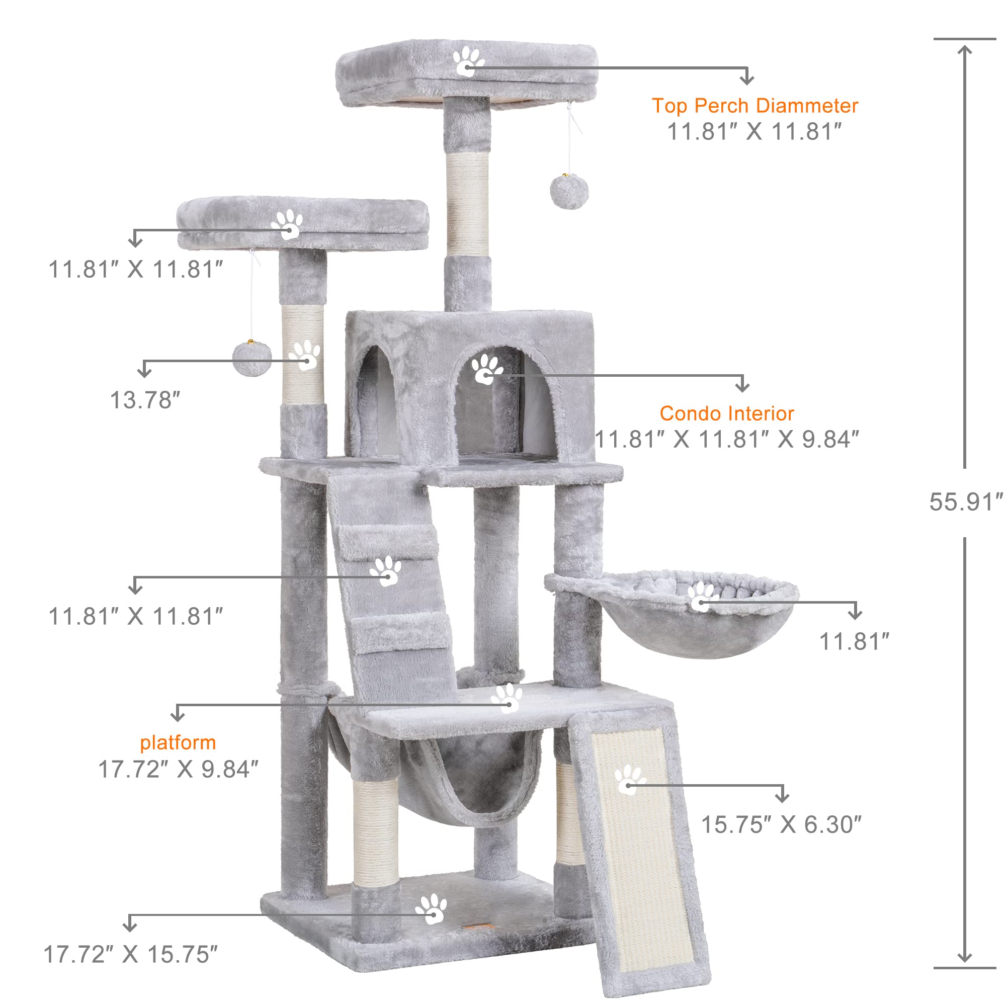Heybly cat tree wide scratching board encourages claw care and furniture protection