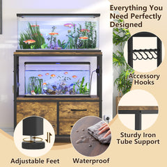 Heybly fish tank stand leveling feet ensure wobble-free setup on uneven floors