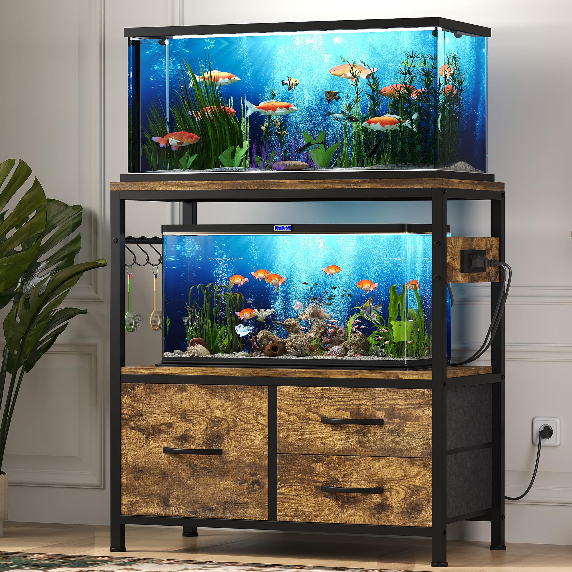 Heybly fish tank stand top view for stable 20-29 gallon display