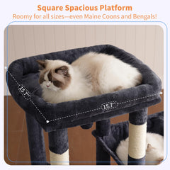 Heybly Heavy Duty Cat Tree four-level design encourages climbing and exploration