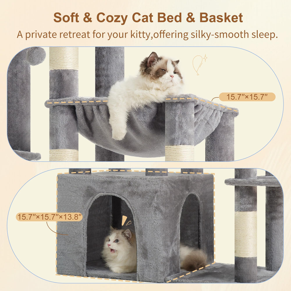 Heybly Heavy Duty Cat Tree hammock offers cozy resting and playful downtime.