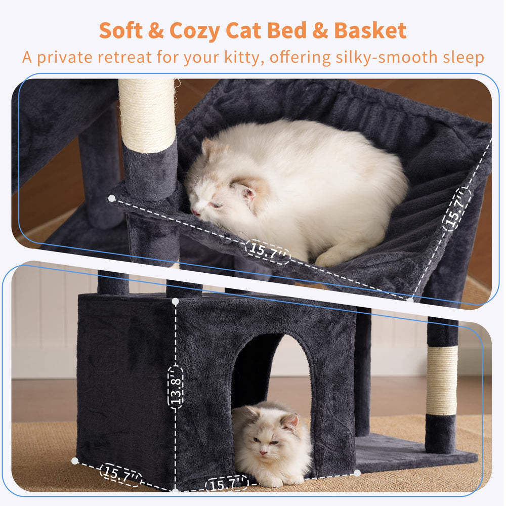 Heybly Heavy Duty Cat Tree removable pads simplify cleaning after playful sessions