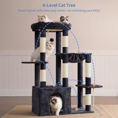 Heybly Heavy Duty Cat Tree top perch provides a high resting spot with a clear view