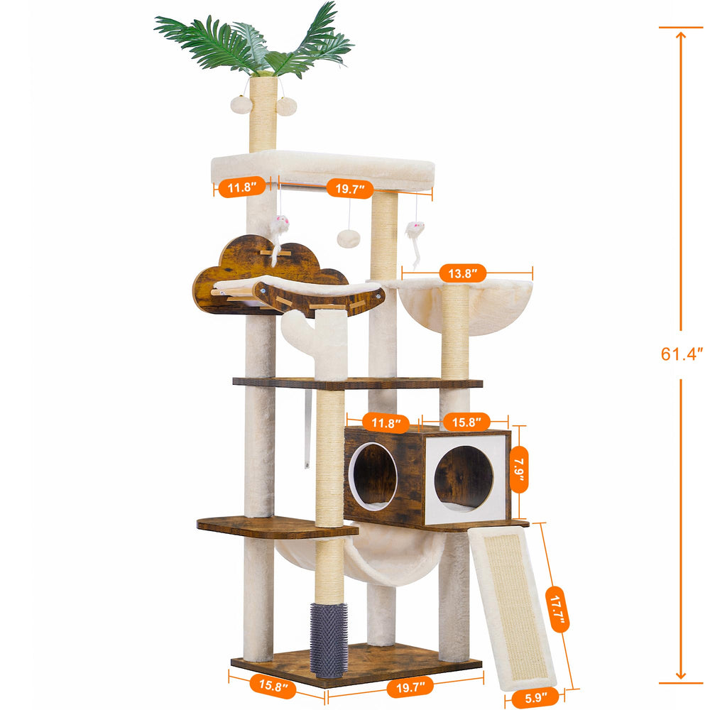 Heybly sisal posts and wide boards offer satisfying scratching and paw-friendly activity.