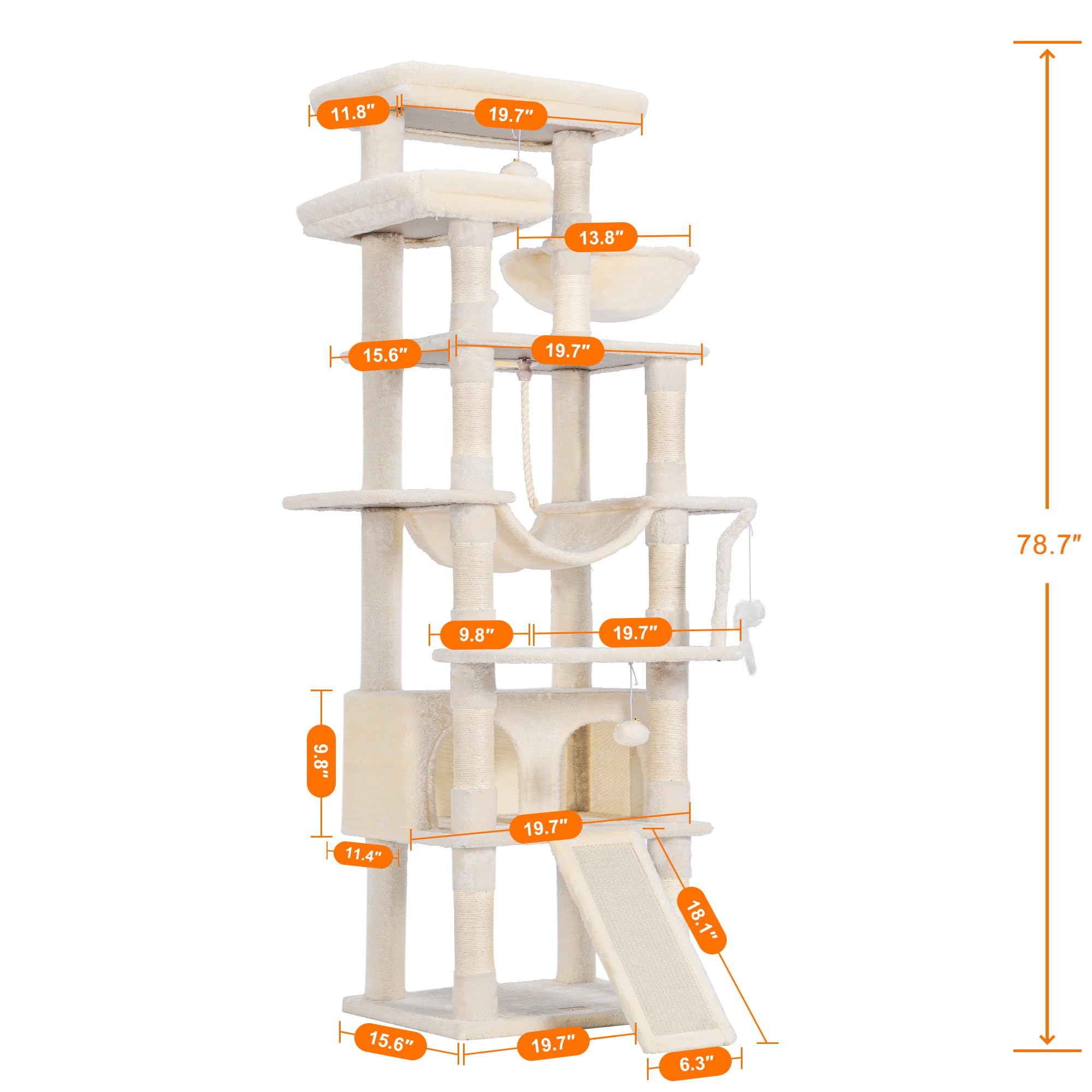 Heybly 78-inch multi-level structure invites climbing, jumping, and curious exploration.
