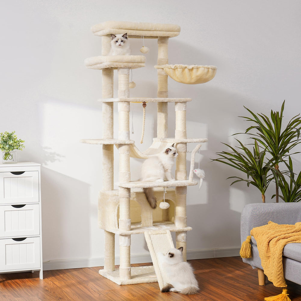 Heybly wide scratching board complements posts for varied scratching options.