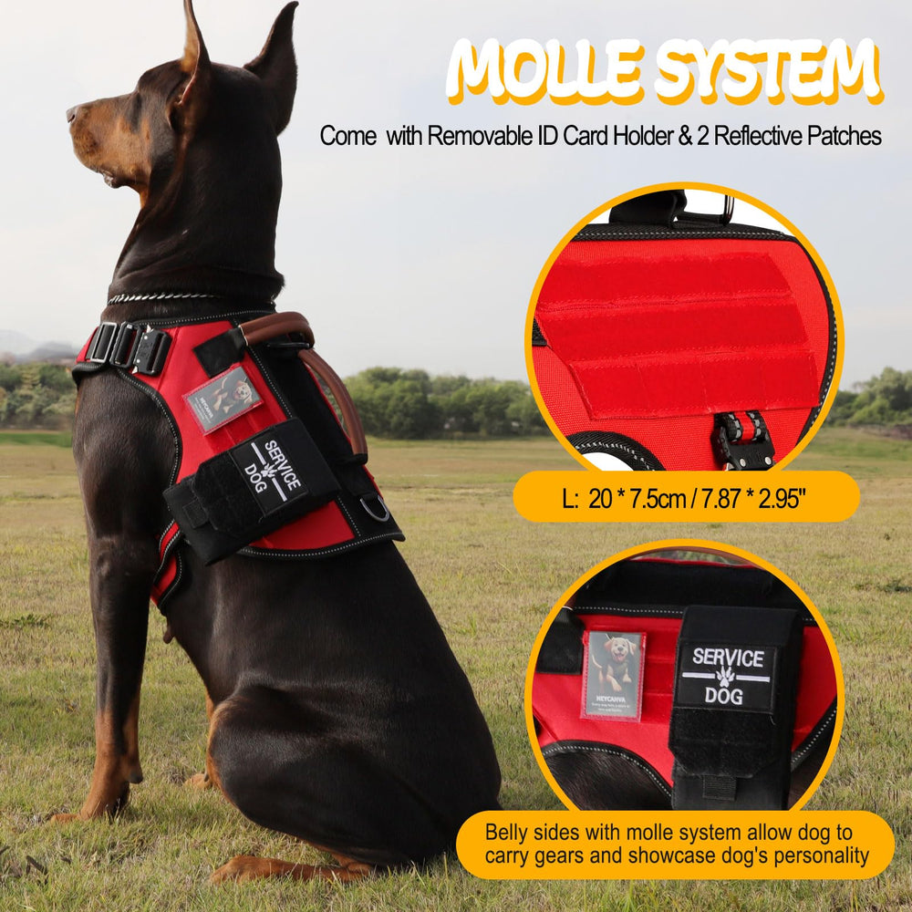 HEYCAHVA Service Dog Vest MOLLE system supports gear and patches.