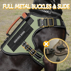 HEYCAHVA service dog vest with leather handle for controlled grabbing.