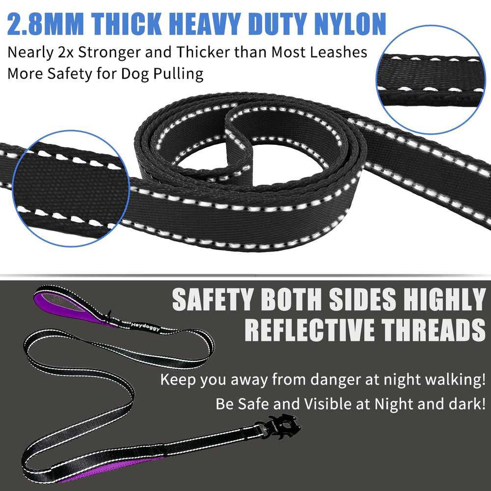 Heydoggy padded-handles leash reduces rope burn and fatigue during long strolls.