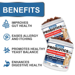 HEYISME Probiotics for Dogs chews closeup showing soft, tasty texture for easy administration.