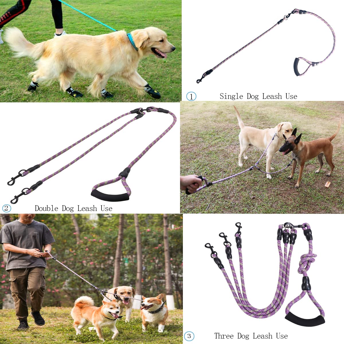 Heyllou main and assisting leash lengths provide balanced control.