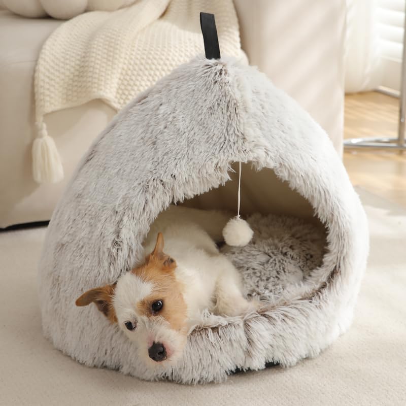 Hezotco cat bed dimensions illustrate roomy interior for kittens and small dogs.