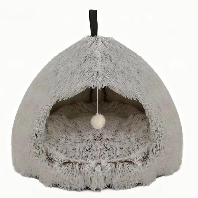Hezotco cat bed oxford non-slip fabric keeps the hideaway in place.