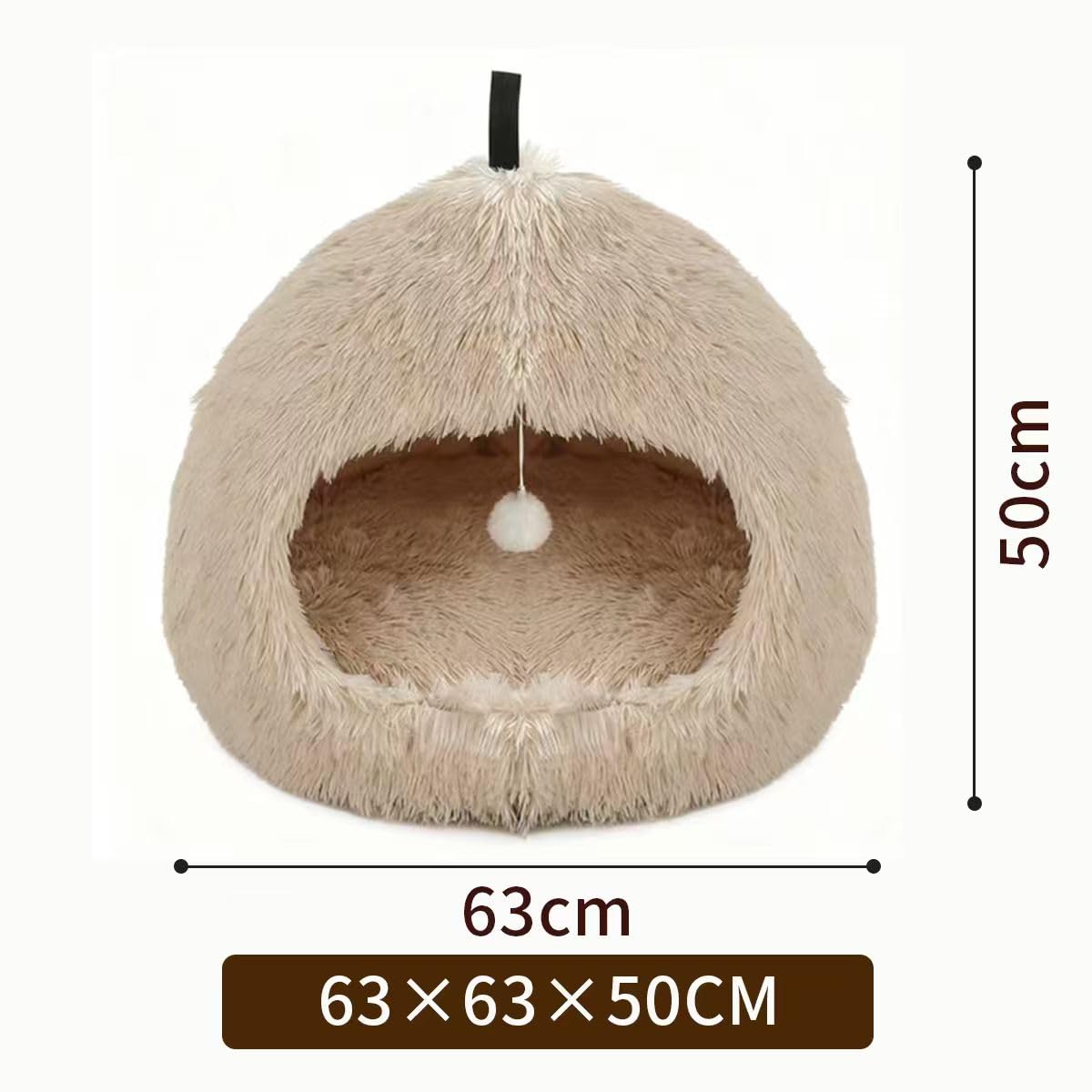 Hezotco Extra Large Cat Bed teasing ball engages pets with playful enrichment during downtime.