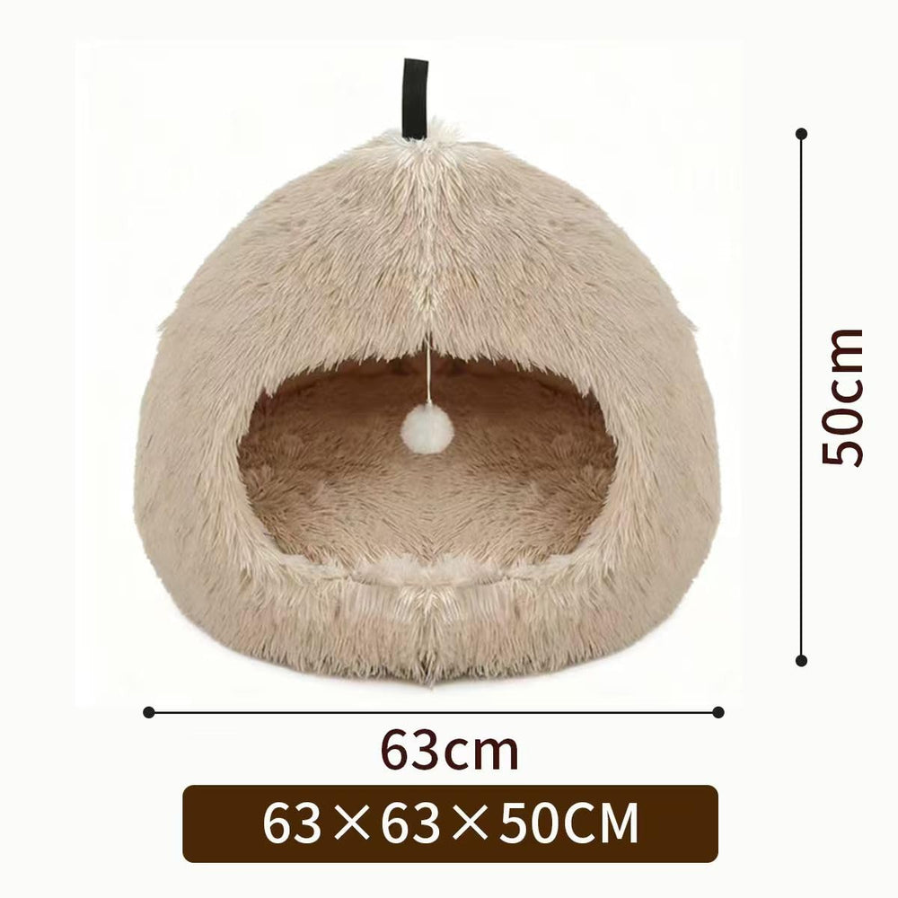 Hezotco Extra Large Cat Bed teasing ball engages pets with playful enrichment during downtime.