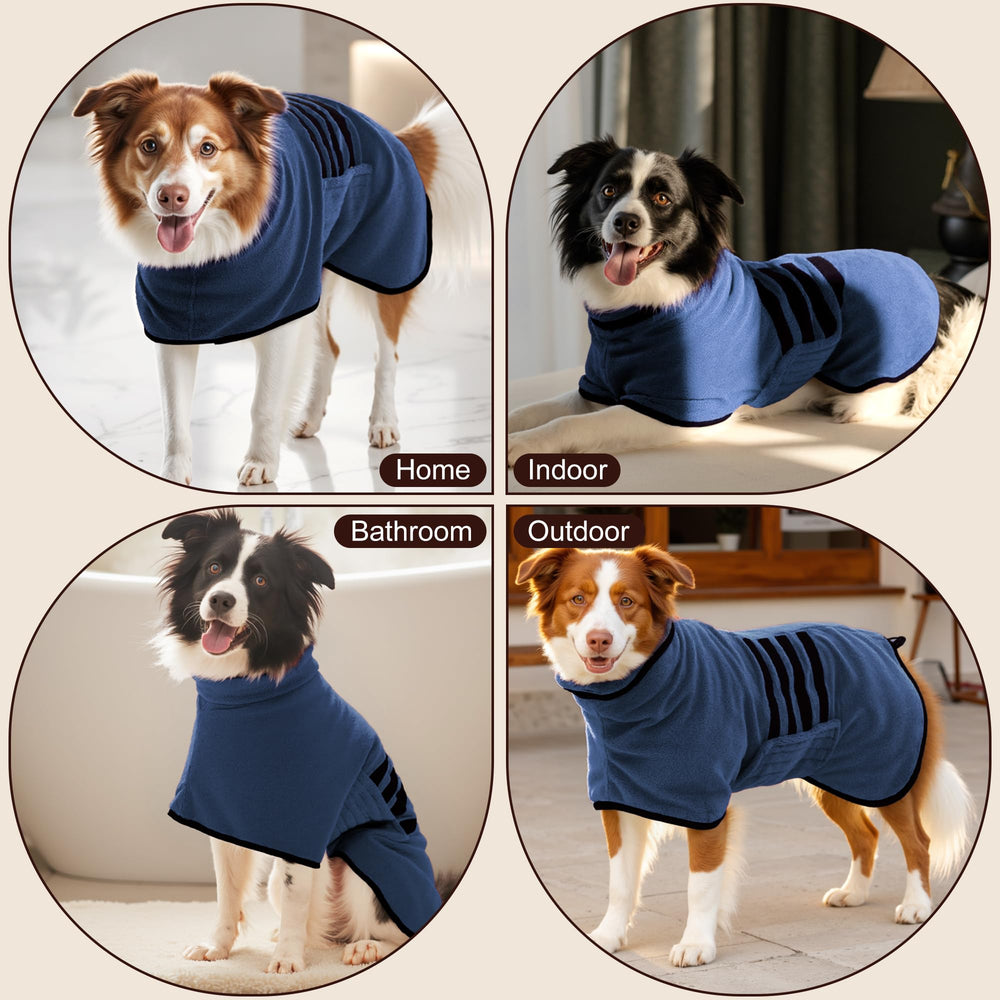 HezzLuv dog bathrobe size range ensures a perfect fit for all breeds.