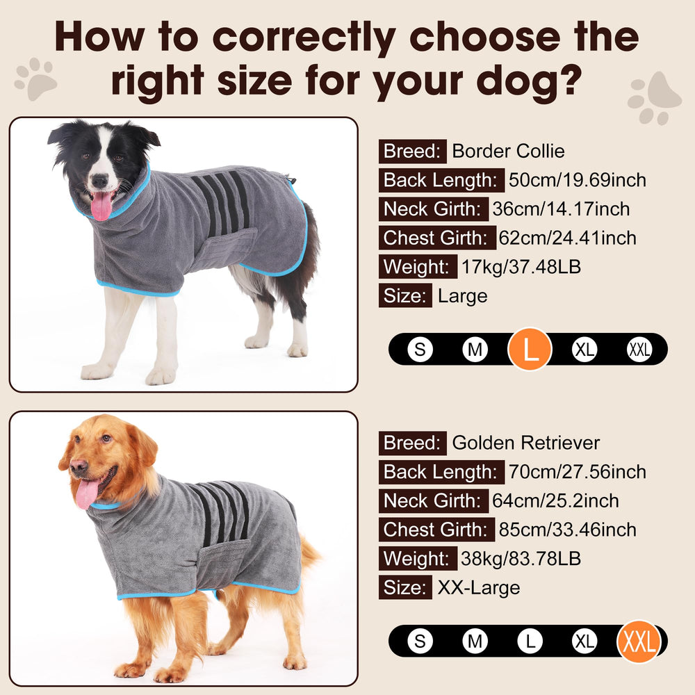 HezzLuv Microfibre Dog Bathrobe uses sturdy stitching for durable use.