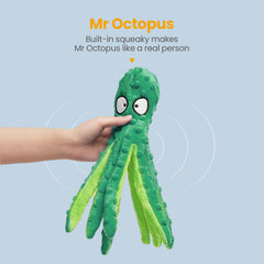HGB squeaky dog toy octopus with crinkle sounds for interactive play