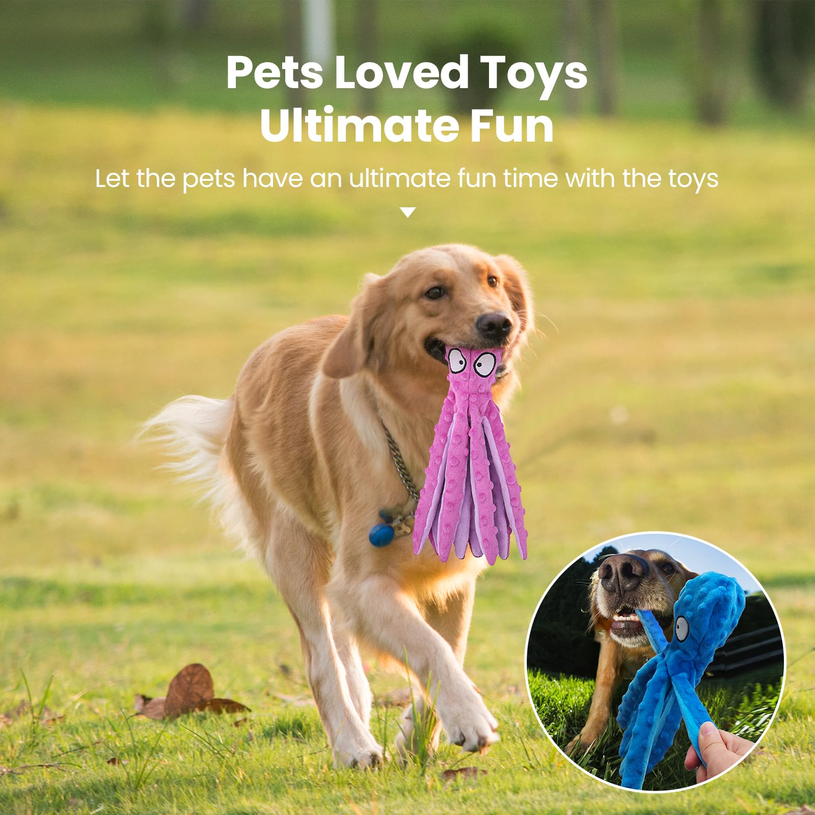 HGB Unstuffed plush dog toy made of durable polyester for lasting play.