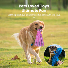 HGB Unstuffed plush dog toy made of durable polyester for lasting play.