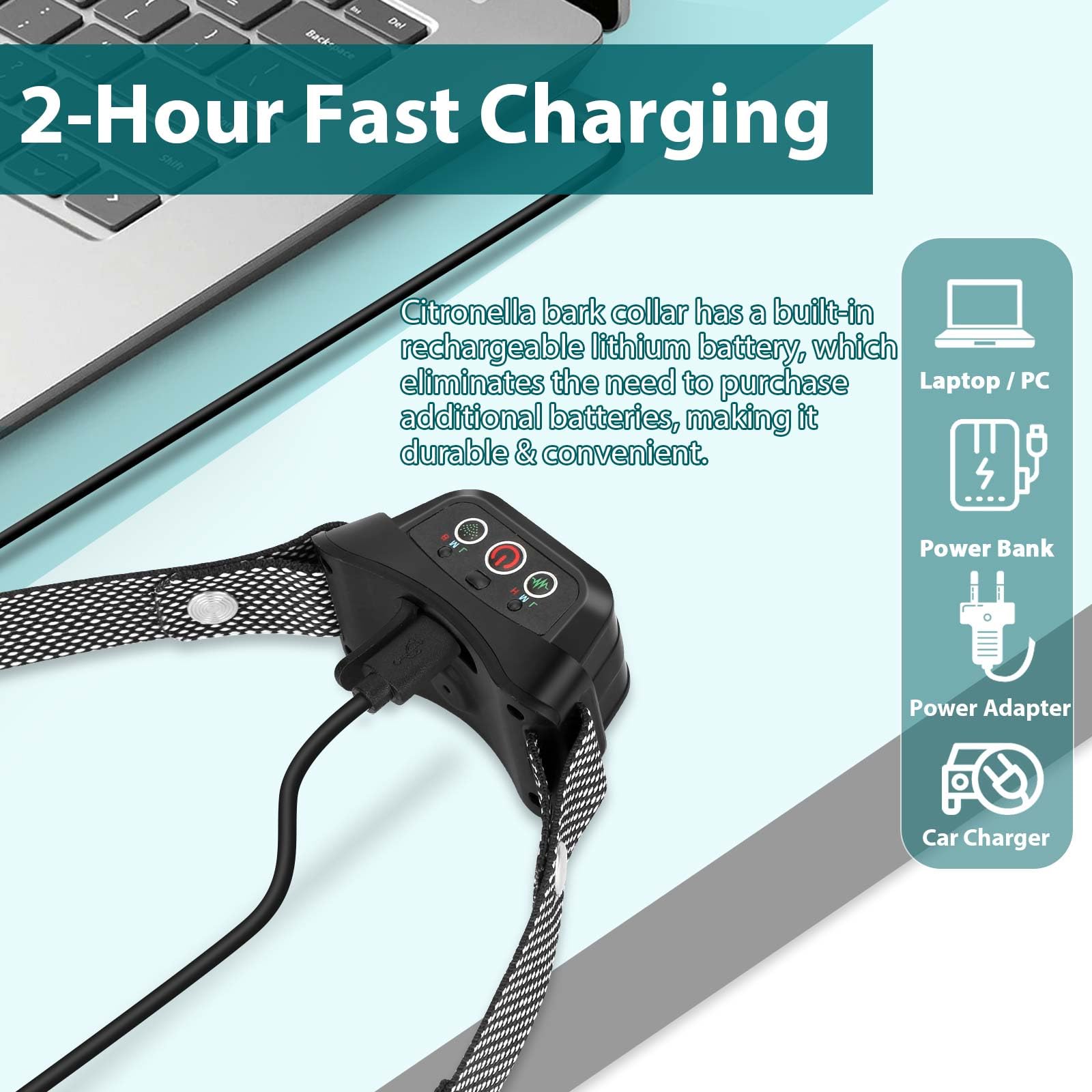 Waterproof design enables daily wear with light splashes on HGFLMR collar
