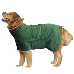 HhiMyOct dog drying coat microfiber close-up showing absorbent fabric for quick moisture pickup.