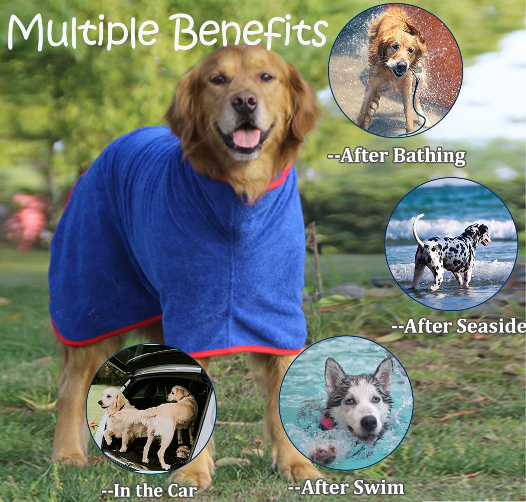 HhiMyOct dog drying coat back-strap adjustable for a snug fit
