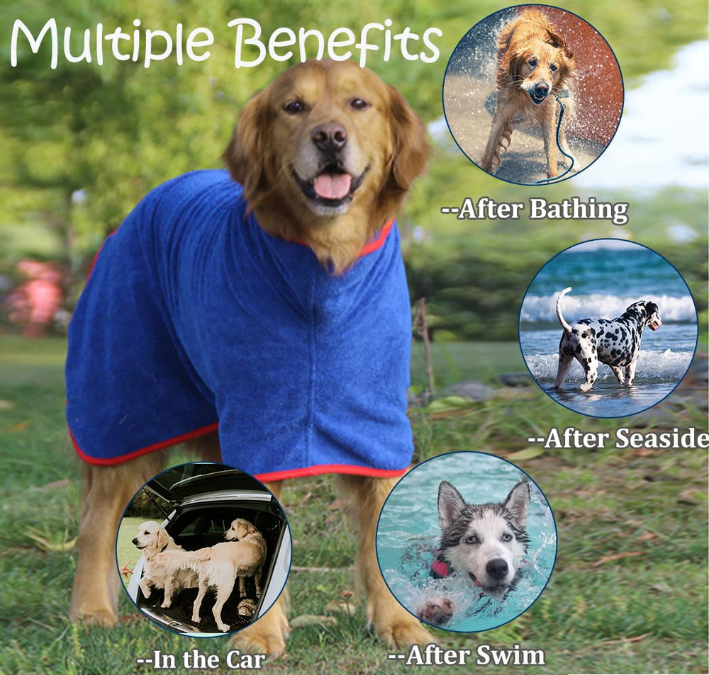 HhiMyOct dog drying coat back-strap adjustable for a snug fit