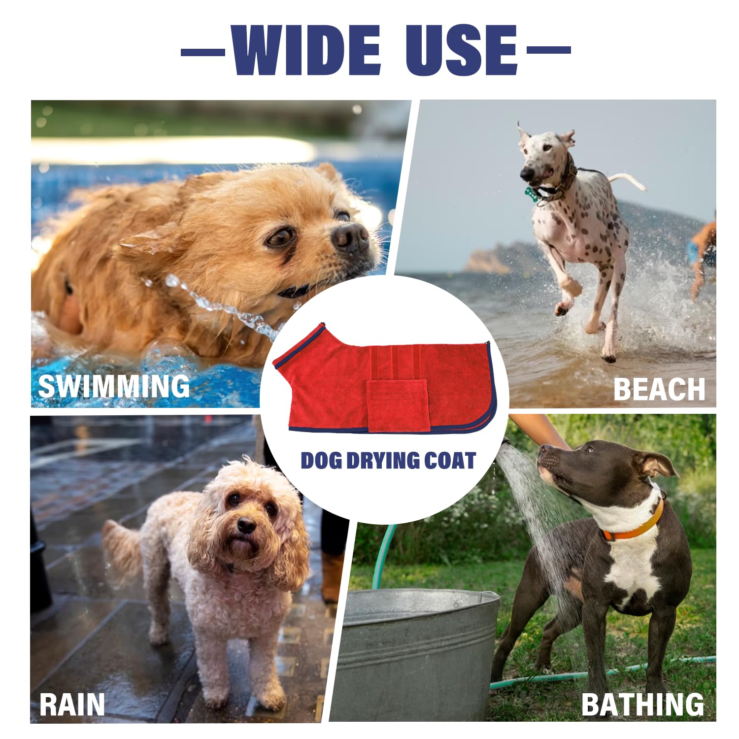 HhiMyOct dog drying coat microfiber material delivers soft feel and quick-dry performance