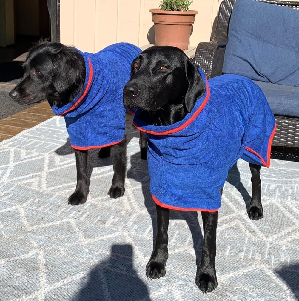 HhiMyOct Dog Drying Coat helps after rainy walks or swimming sessions.