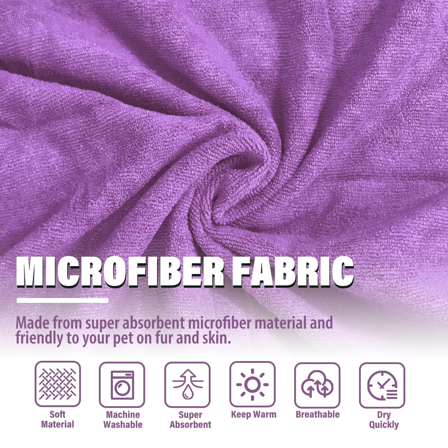 HhiMyOct machine-washable dog coat towel ready for repeated use.