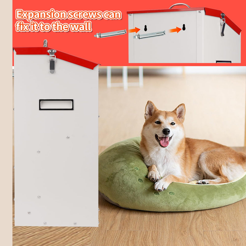 HHNIULI large automatic dog feeder hanging mount easy fence installation