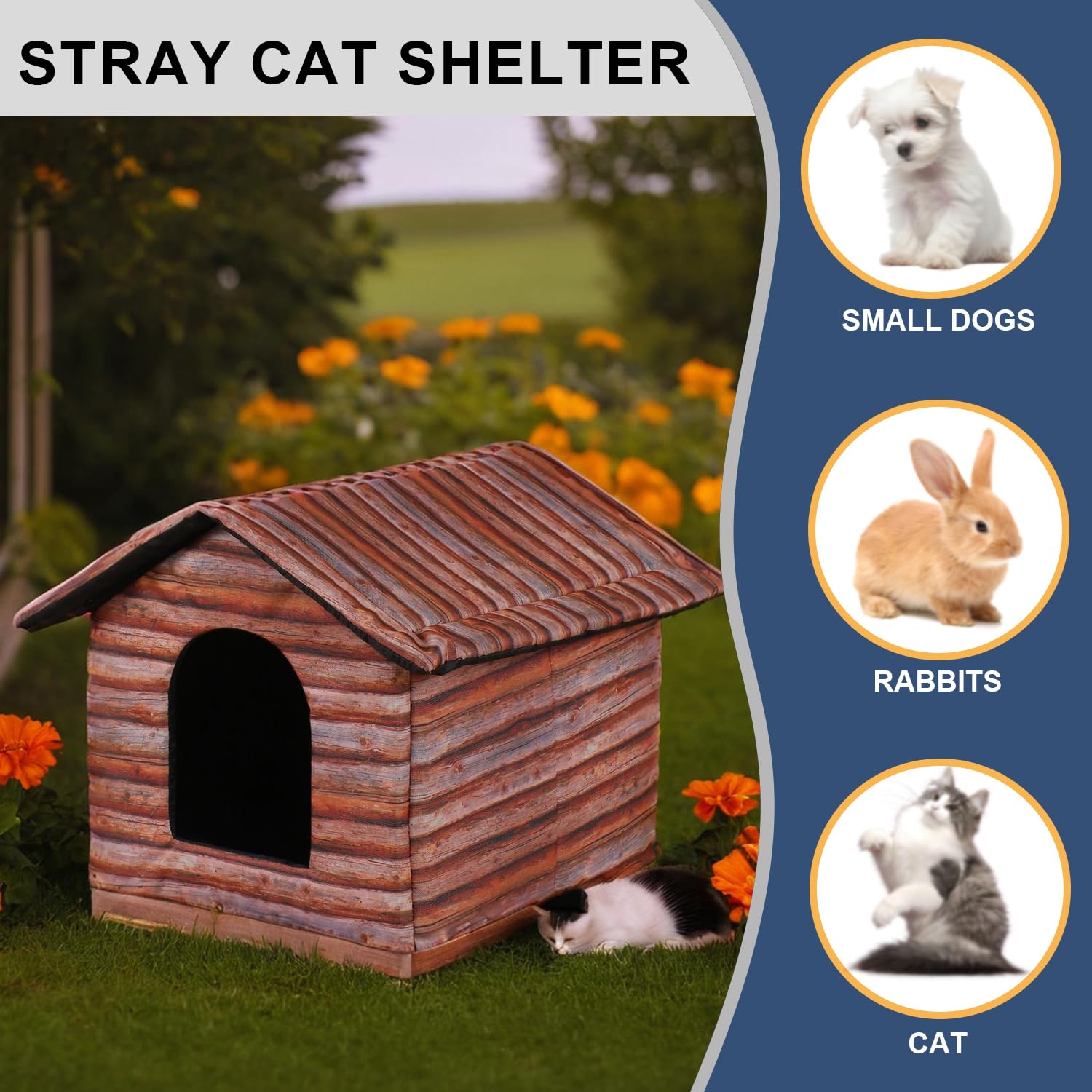 H HONG RI SHENG Medium Redwood shelter fits pets under 8.8 lb.