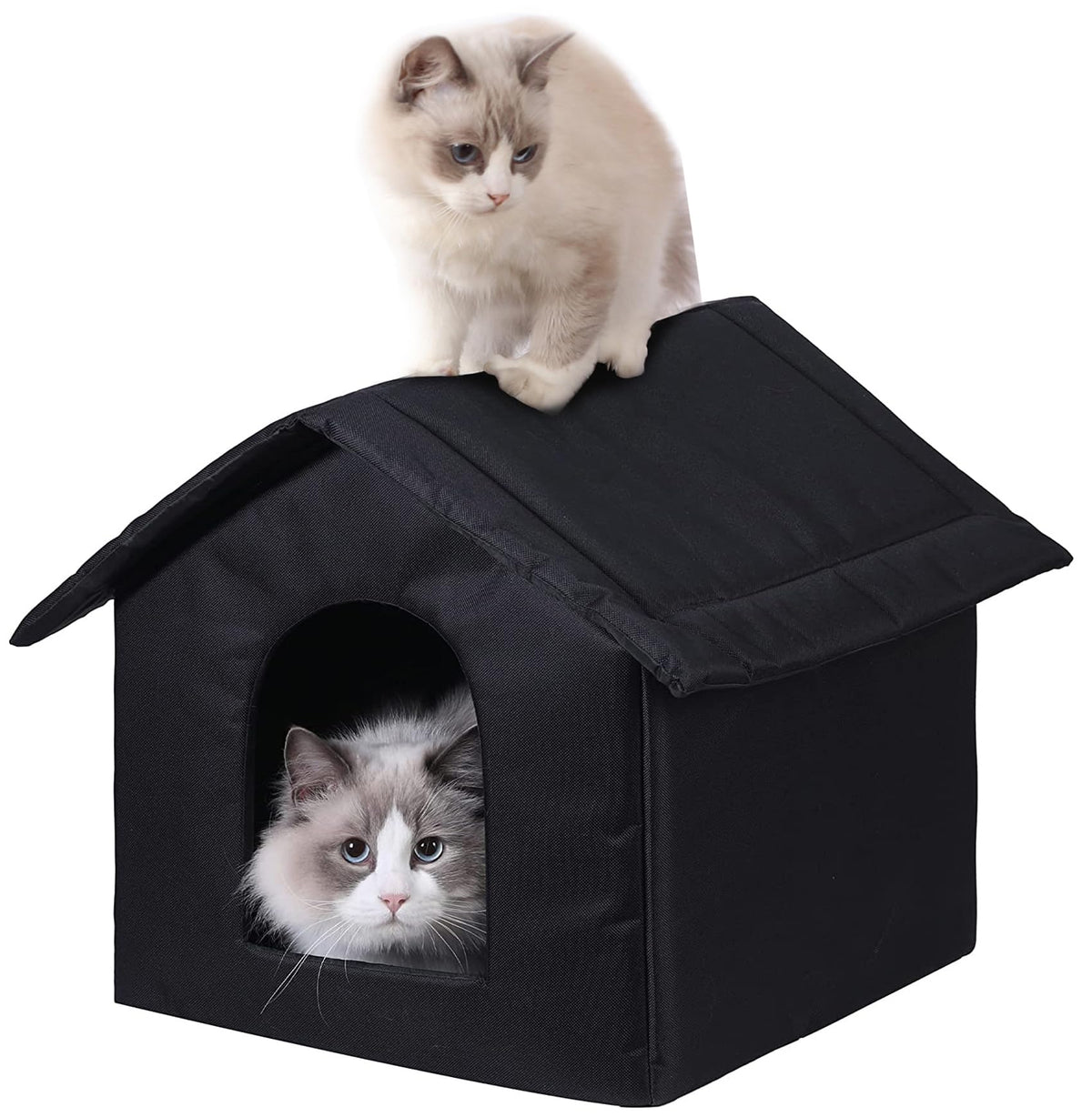 H HONG RI SHENG outdoor cat house shows waterproof canvas for all-weather shelter.
