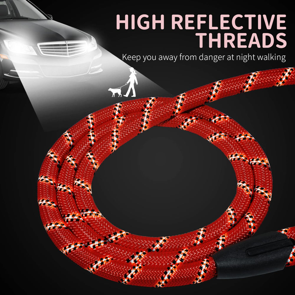 Hi Kiss long dog leash 20ft reflective stitching boosts visibility during evening walks.