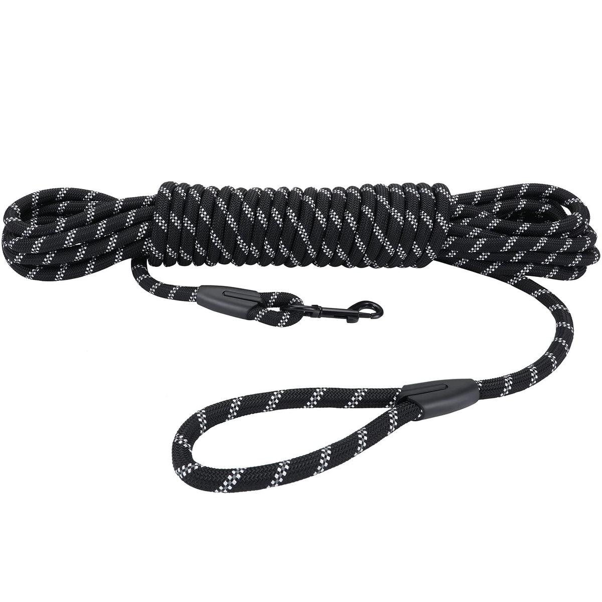 Hi Kiss Long Dog Leash 50ft fully extended for extended outdoor control.