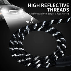 Hi Kiss Long Dog Leash Reflective Stitching boosts visibility at night.
