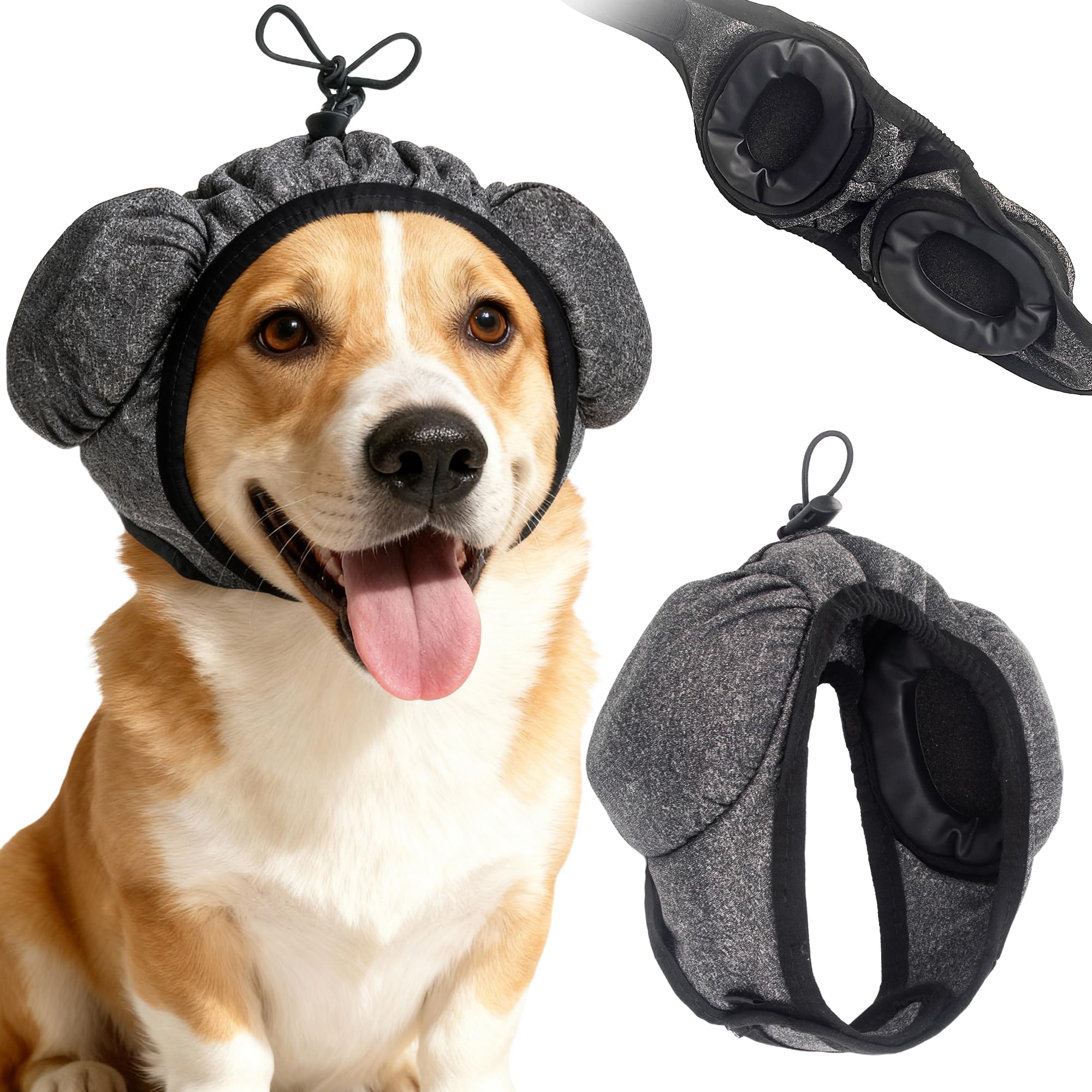 HI-REEKE dog ear muffs adjustable ear covers for secure fit and calm sessions