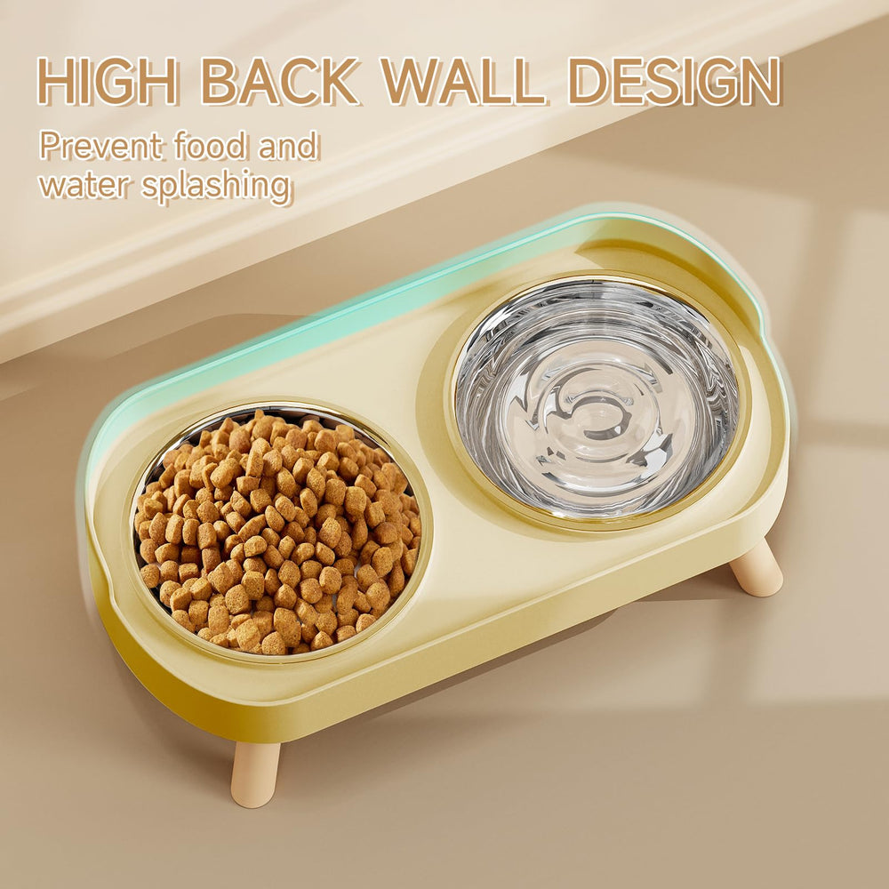 HIAIEVIY stainless steel cat bowls set offers durable, easy cleaning daily use
