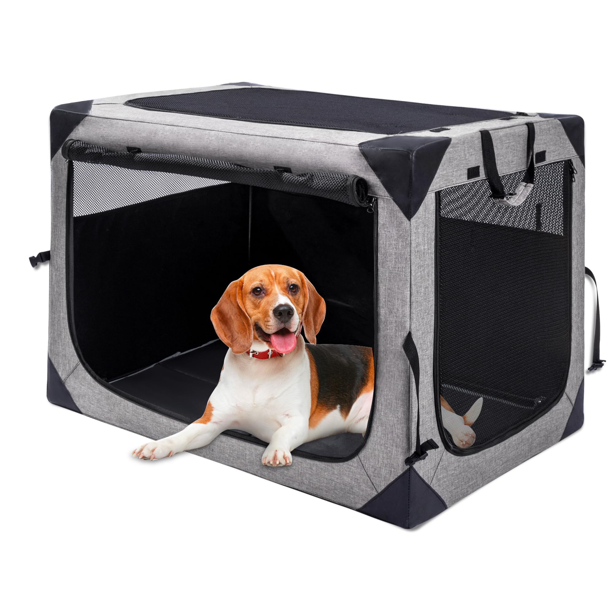 Hiaksedt 36-inch collapsible dog crate folded design for lightweight travel