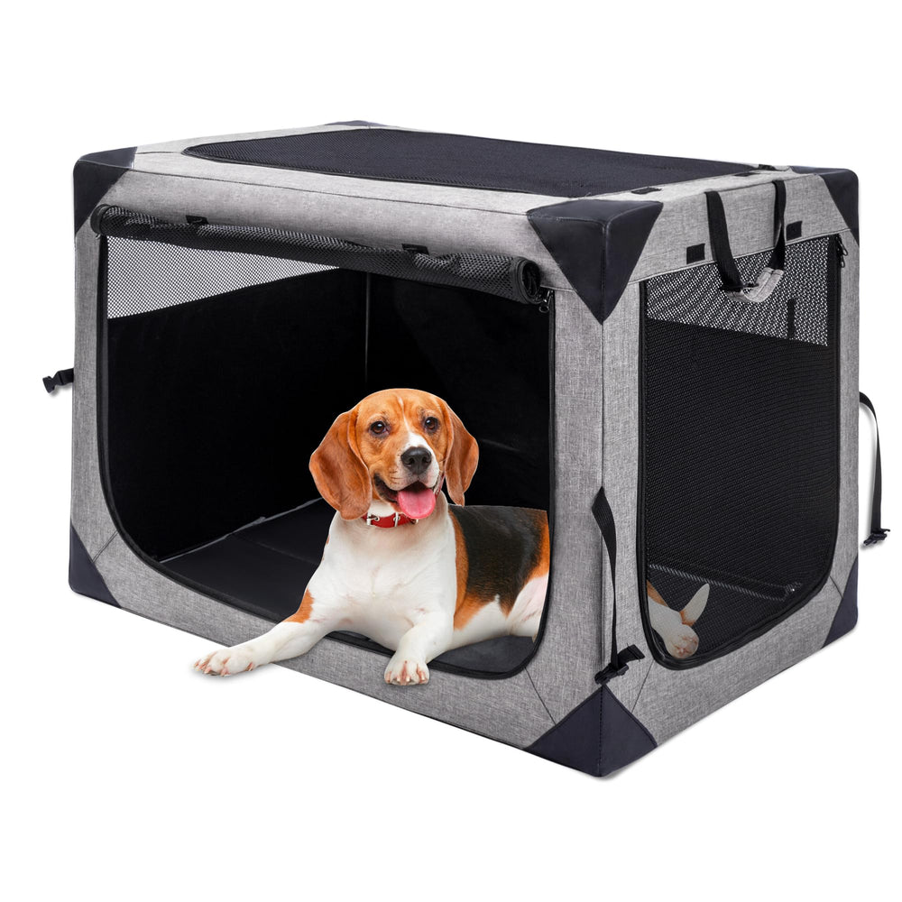 Hiaksedt 36-inch collapsible dog crate folded design for lightweight travel