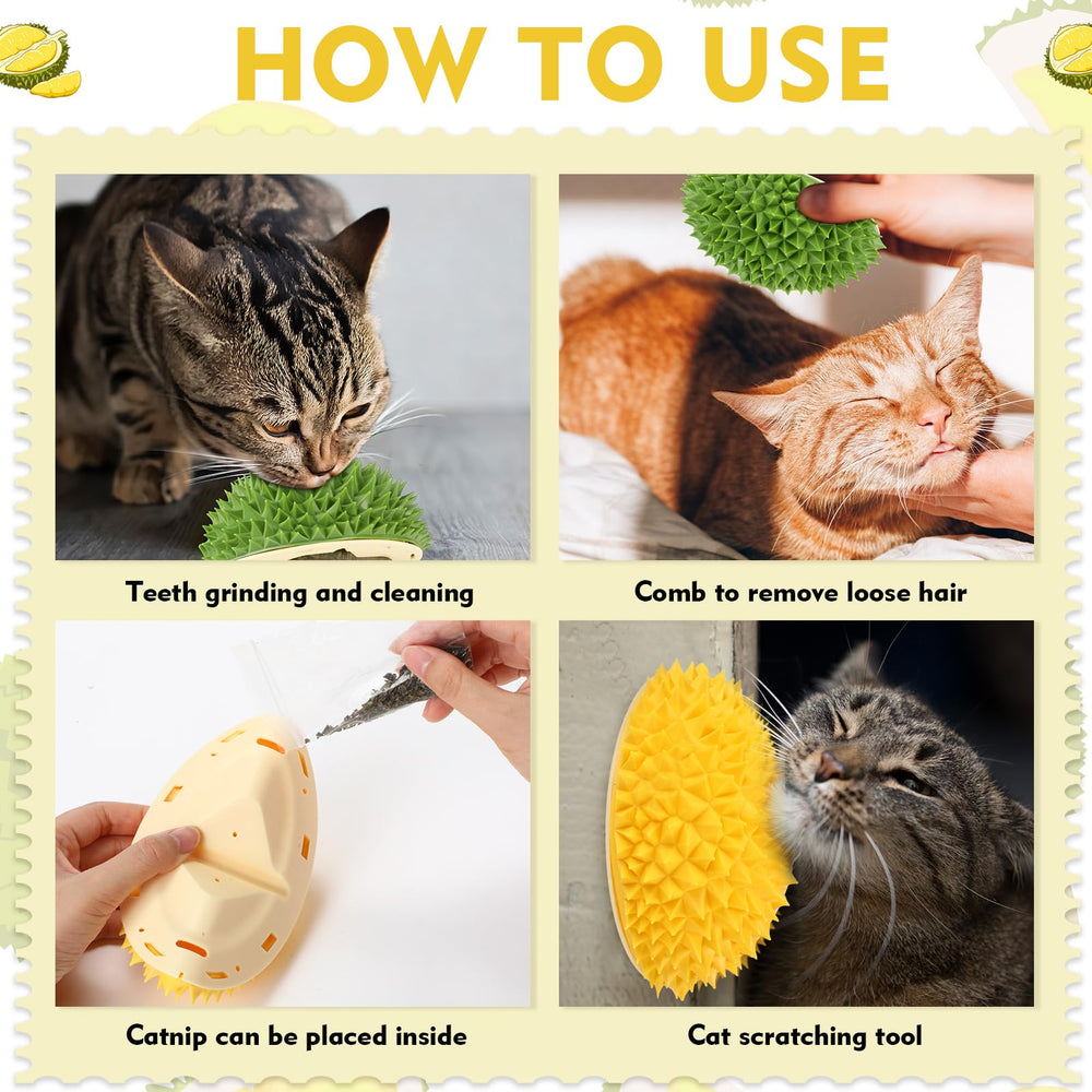 Hiboom cat grooming massage comb feature close-up highlights self-grooming and stress-free pet care possibilities