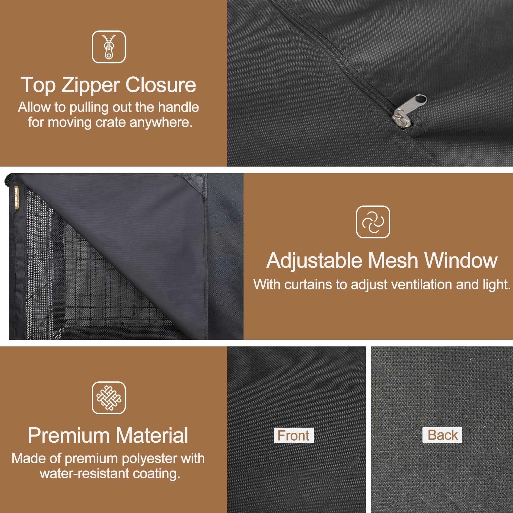 HiCaptain breathable crate cover - easy setup demonstrates quick securement with toggles.