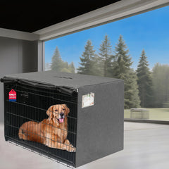 HiCaptain breathable crate cover 24in left door providing privacy and airflow