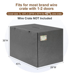 HiCaptain crate cover 42-inch grey, vented panel detail highlights adjustable airflow and easy access.