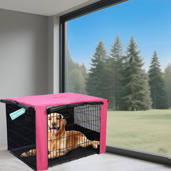 HiCaptain breathable dog crate cover front view fits 36-inch crates