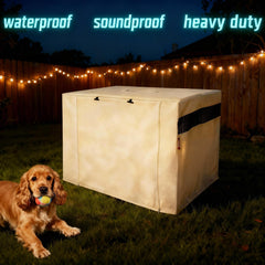 HiCaptain dog crate cover dual-zippers-panel demonstrates flexible access from multiple sides.
